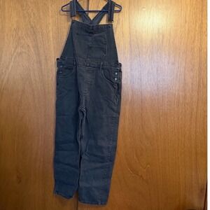 We The Free free people Ziggy Denim Overalls Mineral Black Slouchy Womens Size L